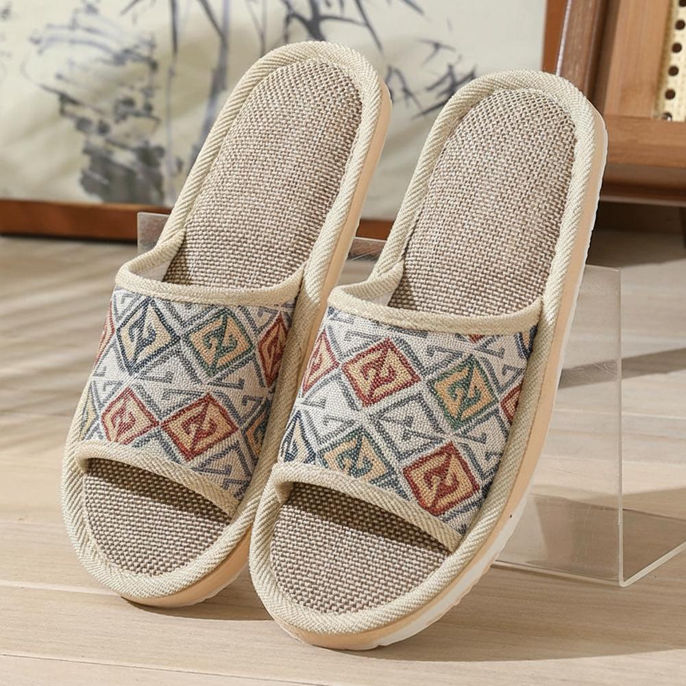 Jelly Sandal Women - Four Seasons Linen Slippers Couple Breathable