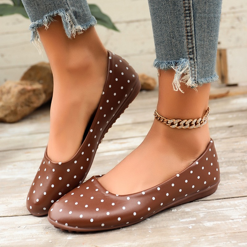 Ladies White Polka Dot Flats R - đánh giá và giá Women Shoes Wedges