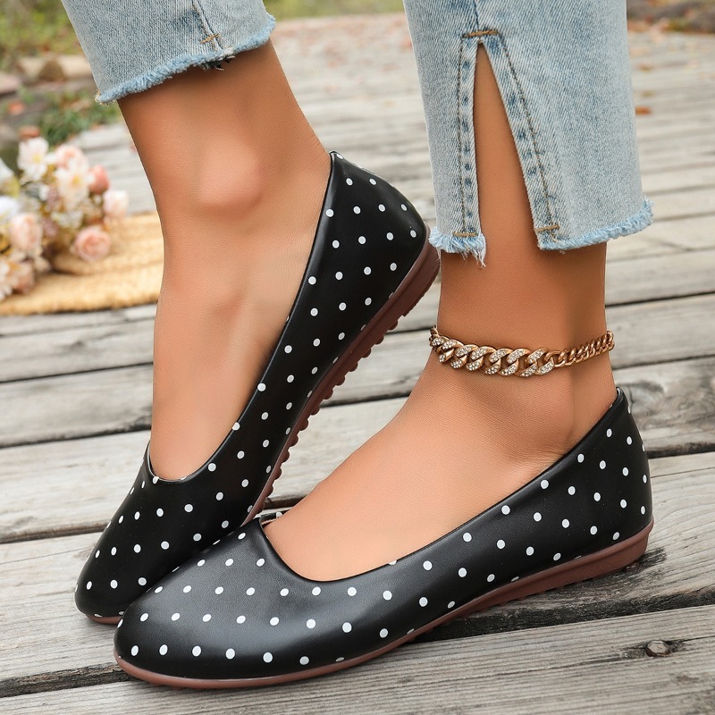 Ladies White Polka Dot Flats R - đánh giá và giá Women Shoes Wedges
