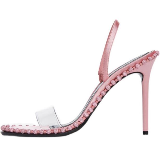 Mùa Hè Bé Gái Hồng Đen Trắng T - đánh giá và giá Clear Strap Heel