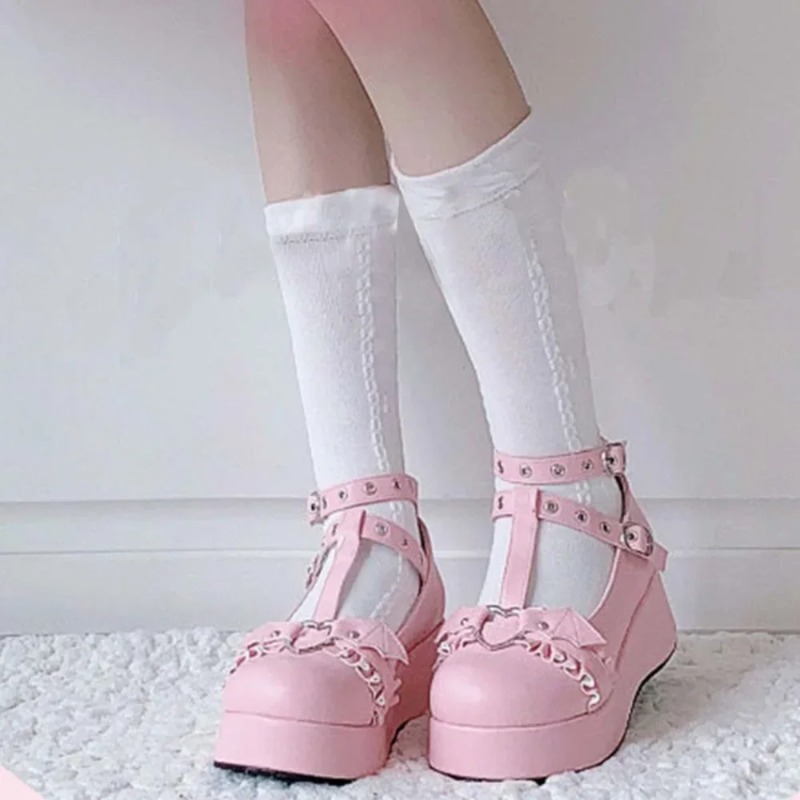 New Sweet Heart Buckle Wedges  - đánh giá và giá Women Shoes Wedges