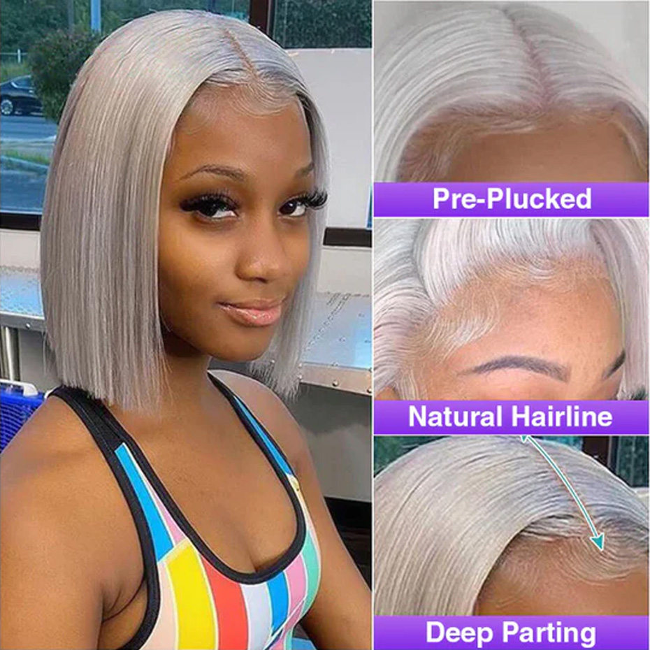 Silver Grey Bob Wigs Human Hai - đánh giá và giá Women'S Shoes Bobs