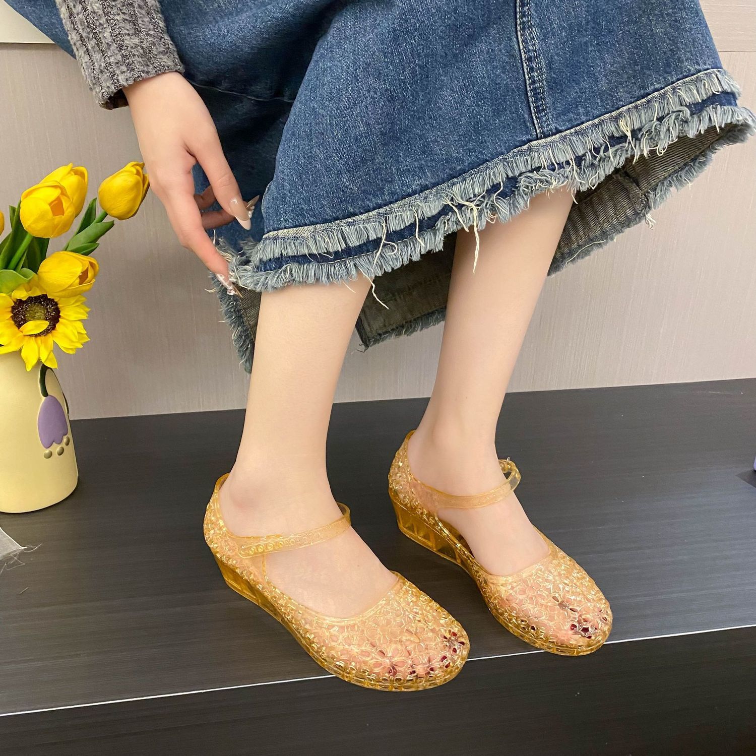 Charm Glitter Jelly Sandals Wo - đánh giá và giá Jelly Sandal Women
