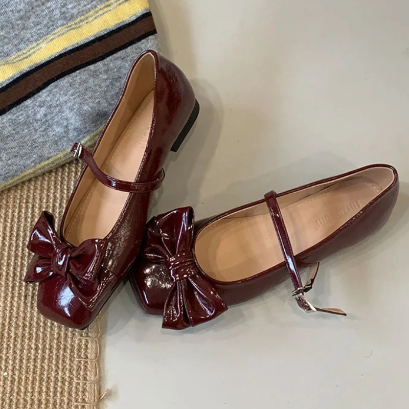 Cute Bowknot Square Toe Design - đánh giá và giá Women Shoes Branded