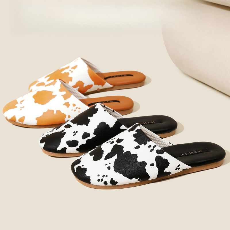 Lovely Cow‑print Detail Flat S - đánh giá và giá Women Shoes Branded