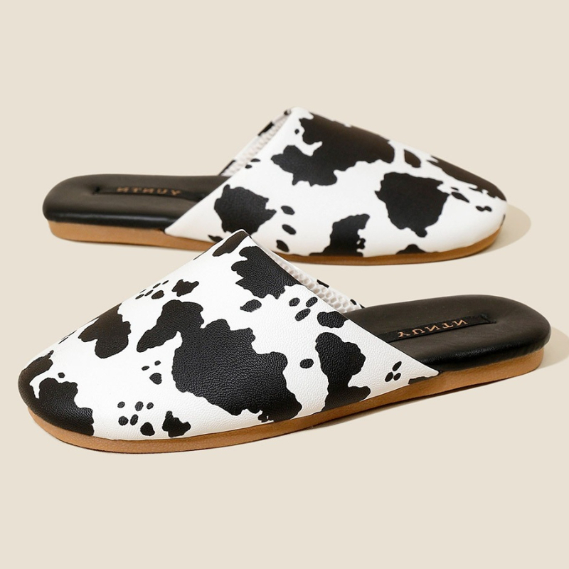 Lovely Cow‑print Detail Flat S - đánh giá và giá Women Shoes Branded