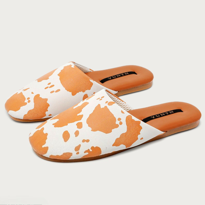 Lovely Cow‑print Detail Flat S - đánh giá và giá Women Shoes Branded