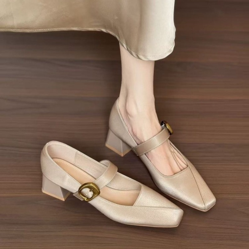 New Silk Square Head Single Sh - đánh giá và giá Mary Jane Shoes