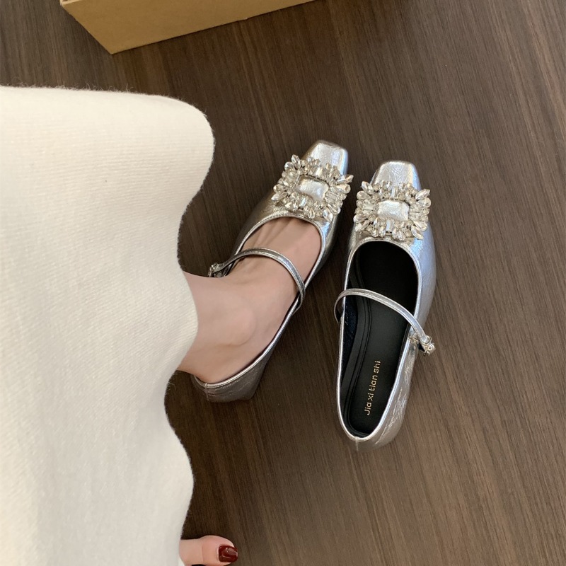 Silver Flat Bottom French Styl - đánh giá và giá Mary Jane Shoes