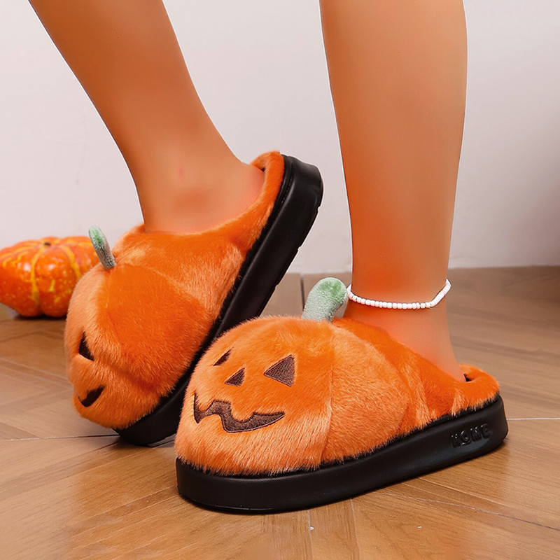 Halloween 3D Pumpkin Plush Sli - đánh giá và giá Women Shoes Winter