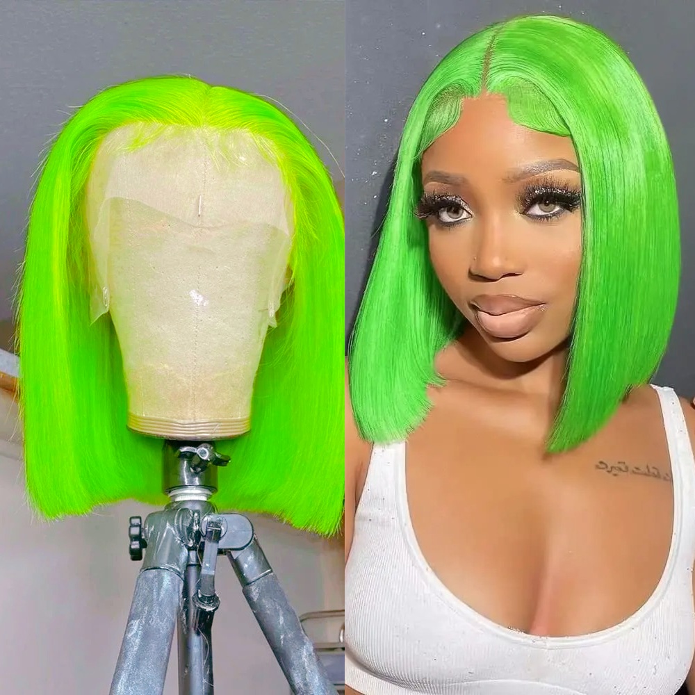 Green Wigs Short Straight Bob  - đánh giá và giá Women'S Shoes Bobs