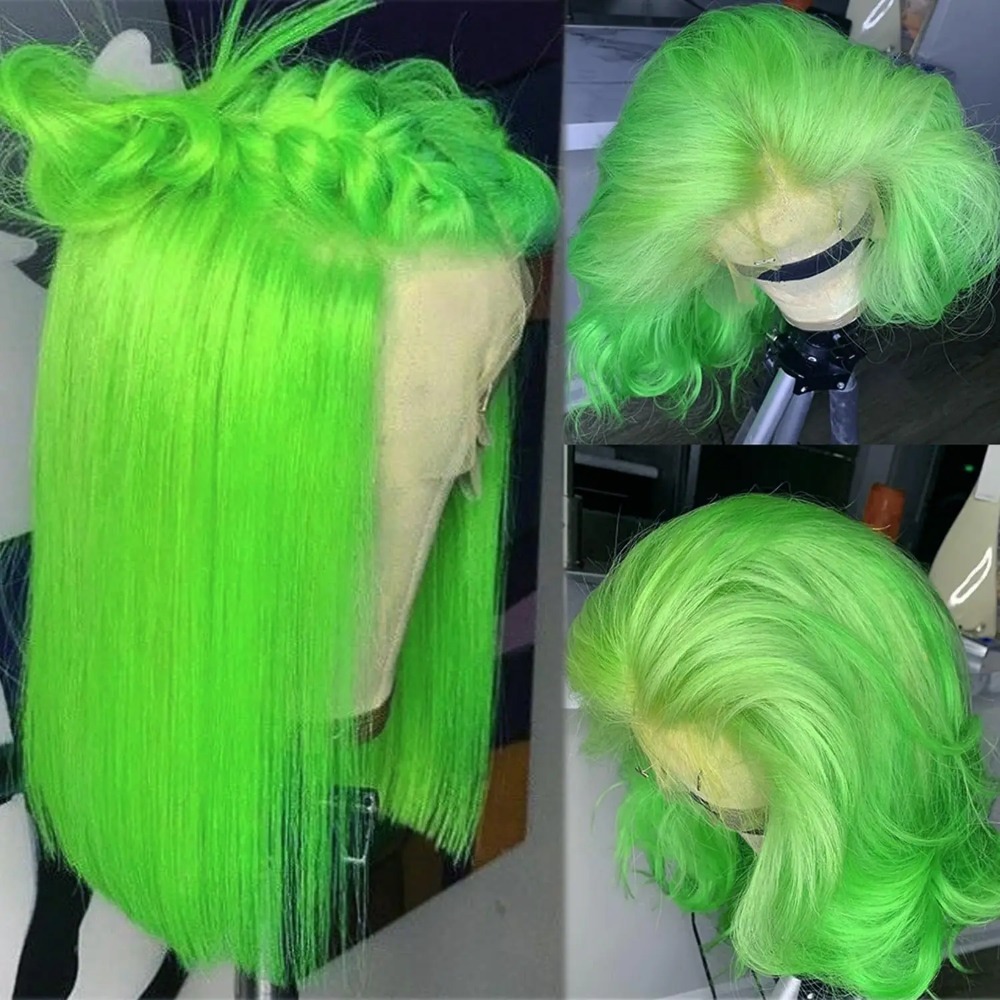 Green Wigs Short Straight Bob  - đánh giá và giá Women'S Shoes Bobs