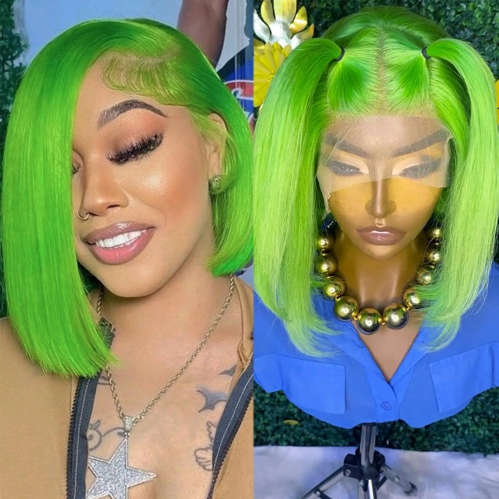 Green Wigs Short Straight Bob  - đánh giá và giá Women'S Shoes Bobs