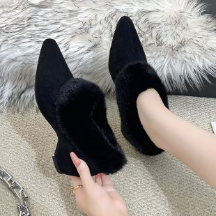 Platform Fleece-Lined Pointed  - đánh giá và giá Women Shoes Winter