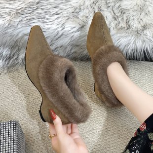 Platform Fleece-Lined Pointed  - đánh giá và giá Women Shoes Winter