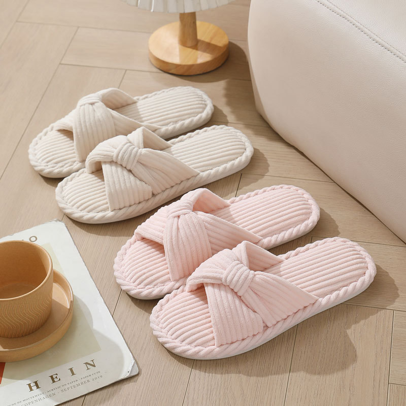 Corduroy Cross Strap Home Slip - đánh giá và giá Women Shoes Winter