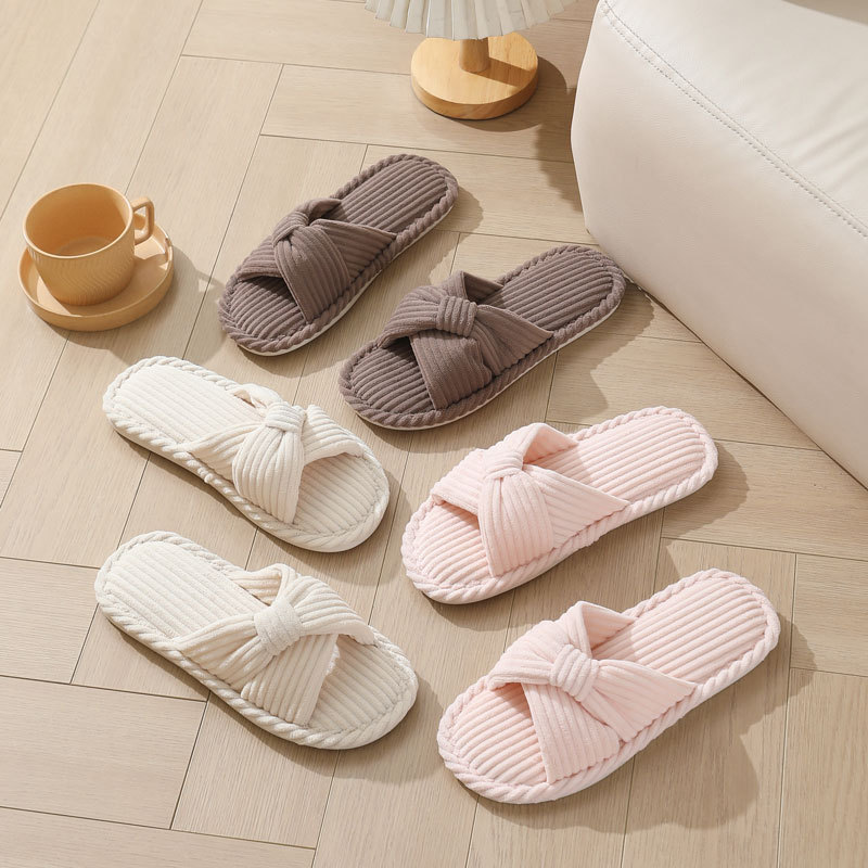 Corduroy Cross Strap Home Slip - đánh giá và giá Women Shoes Winter